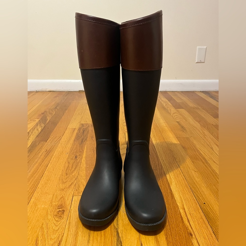 Tory Burch Black and Brown Logo Boots